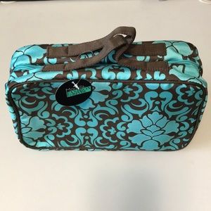 Modella Teal/Brown Weekender Cosmetic Organizer